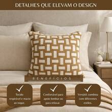 Boho Cotton Macrame Ribbon Trance Cushion Cover 45CM X 45CM - 摩卡棕 - 查看 6