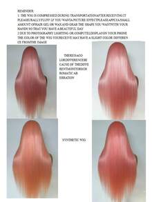 13x4 Light Pink Synthetic Lace Front Wigs Long Straight Pink Wigs 180Density Pre Plucked Straight Lace Front Wigs Ready To Wear Wigs Pink Lace Frontal Straight Wigs Heat Resistant Fiber Hair Synthetic Lace - Baby Pink - View 8