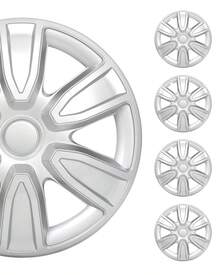 GCCSJ 4PCS 15 Inch Universal Wheel Covers – Heavy Duty ABS Hub Caps For Steel Wheels, -On Design With Micro-Adjustable Retention Ring, Rustproof & All-Weather Protection, Fits Most Cars, SUVs & Trucks (Silver) - A15 Inch - View 11