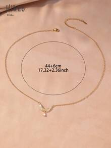 Hihho 1件装奢华天使翅膀水滴项链，独特优雅的颈链，适合约会和工作场合佩戴。 - 翅膀 - 查看 4