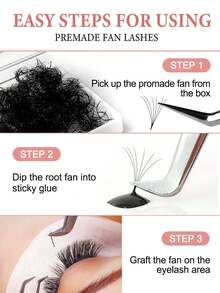 500片预制C/D卷翘睫毛嫁接片，3D/6D/9D手工扇形睫毛，长度8-14毫米，高品质，适用于美容院 - C - 查看 6