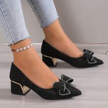 Women's Elegant Stilettos, Pointed Toe Patent Leather High Heels, Slip-On Sexy Shoes For All Seasons, Versatile Fashion Footwear, Elegant Party Shoes - Black - View 9