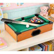 Compact Bar Snooker Set Mini Billiards Table Party, Family Use, Outdoor, Drinking Game, Portable - Wooden - View 1
