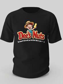Camiseta Gráfica de Dibujos Animados "Dees Nuts" para Hombre, con la Frase "No Puedes Panificar a Tu Vieja Dama" y Diseño de "Dees Nuts". Camiseta de Algodón Grueso, Cuello Redondo, Manga Corta, Corte Regular, Estilo Casual, Ideal para Regalos a Papá, para Correr y Uso Casual. Diseño con Frases Humorísticas y Novedosas de "Dees Nuts". Tela Cómoda (Tallas S-3XL). Lavable a Máquina, Apta para Todas las Temporadas. Impresión Digital, Corte Relajado para Salidas Casuales y Regalos. El Mejor Regalo para Hombres. - Negro - Ver 8
