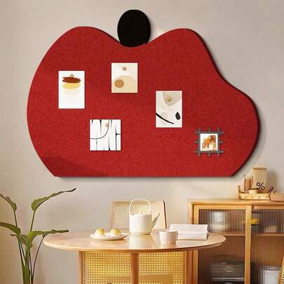 1个苹果形装饰板，适用于家庭和办公室墙面照片展示