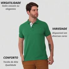 Kit 3 Men's Premium Polo Collar Shirts S M L XL Short Sleeve Casual Comfort ROBLES - 駝色 - 查看 7