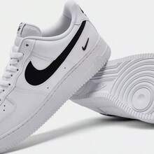 Nike Air Force 1 Low SE Nylon Swoosh White Black Shoes Men's IH4452-100 - 黑與白 - 查看 5