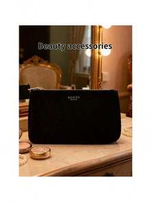 女士中号丝绒链条斜挎化妆包 - 日常时尚 GUCCIBAG-RED-BEE - 黑色 - 查看 4