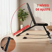 Banqueta Multifuncional Consport 5 em 1 Compacta Versátil e Ideal para Treinos em Casa - Preto - Visão 5