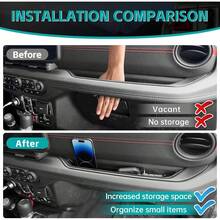 Organizador de bandeja de barra de agarre compatible con Wangler JL JLU 4XE Sahara y Gladiator JT, accesorios para el lado del p - A - Ver 6