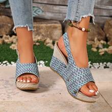 Women's Platform Wedge Sandals, Open Toe, Waterproof, Thick Sole, High Heel Shoes, Spring/Summer - Multicolor - View 4