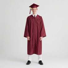 2026 Unisex Matte Graduation Gown And Cap Set With Tassel For Middle High School Bachelor - Maroon - View 6