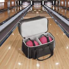 Bowling Accessories - Tasche Mit Abnehmbarem Trolley, 2 Bälle, Schwarz-weiß - View 9