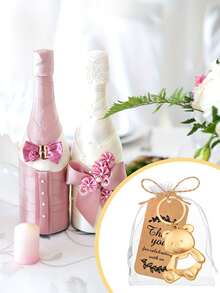 20/12件套金色小熊开瓶器套装，包含沙袋、绳子和感谢卡，适用于生日派对、礼品活动、情人节礼物、厨房和酒吧用品、派对礼品 - 查看 5