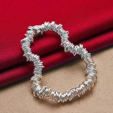 925纯银镀层多圈链手链，男女皆宜，婚礼饰品，时尚首饰 - 銀色 - 查看 5