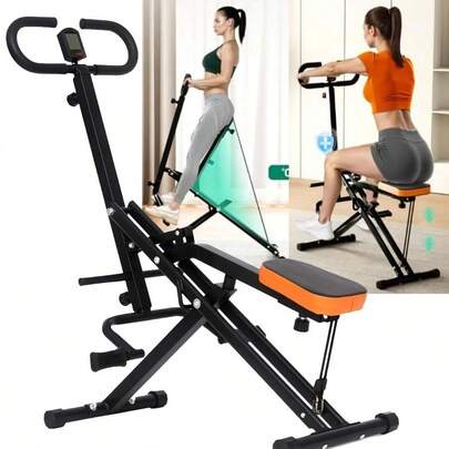 1 Piece Black Deep Squat Assist Trainer, Squat Rowing Machine 175kg Load Capacity, Foldable Exercise Equipment For Home Office Gym