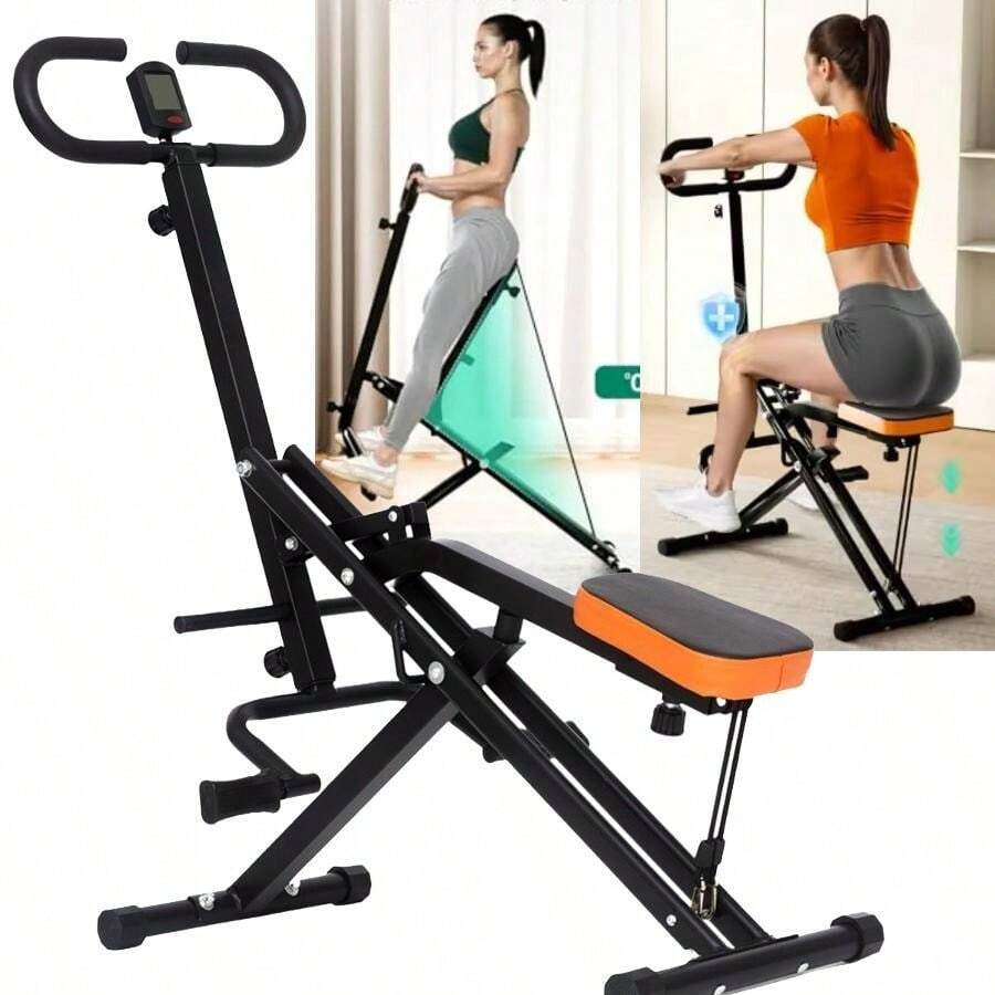 1 Piece Black Deep Squat Assist Trainer, Squat Rowing Machine 175kg Load Capacity, Foldable Exercise Equipment For Home Office Gym - Black - View 1