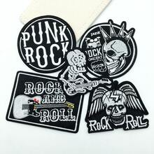 时尚升级：5 件装朋克摇滚吉他刺绣贴片 | 摇滚风刺绣装饰，适用于夹克、乐队 T 恤、包包和鞋子 - C - 查看 1