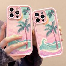 All-Around Drop Protection With Stylish Design  16 Case / Tropical Beach Landscape Style Pattern Women's Phone Case Cute Phone Case - 粉色 - 查看 1