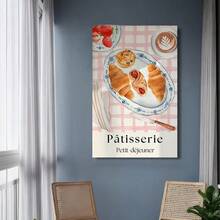 Framed French Bakery Wall Art Patisserie Breakfast Print Watercolour Croissant Pastry Poster French Café Kitchen Decor. Perfect Festive Gift Choice! This Gorgeous Artwork Elevates The Decorative Style Of Your Living Room, Kitchen, Bathroom, And All Other Rooms In Your Home. - Random Print(隨機印花) - 查看 3