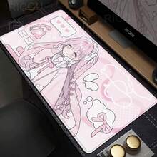 Pink White Mousepad Cute Anime  Mouse Pad Office PC Keyboard Desks Decort Desk Mat Office Accessories Laptop E-Sports Carpet - PINK-2 - 查看 1