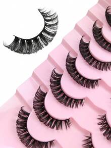 7 Pairs Russian Volume Lash Extensions - Super Curly, Fluffy, And Wispy 3D Makeup False Eyelashes For Daily, Party, And Festival Use Fake Eyelashes Individual Lashes Clusters - Black - View 7