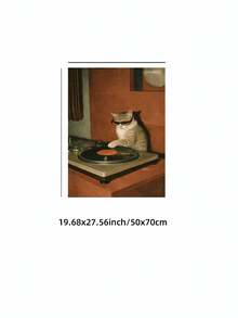 1幅无框虎斑猫时尚眼镜趣味宠物墙艺术帆布画，适用于房间装饰、宿舍必备、生日礼物和派对装饰、美观的墙面装饰画、大学宿舍必备、家居装饰、异想天开的猫咪礼物、独特的墙面装饰创意。 - 卡通 - 查看 11
