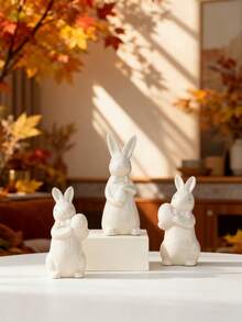 1 peça de coelho de cerâmica - Estilo minimalista e fofo, ideal para decoração de Páscoa, decoração de mesa, decoração de aparador na entrada da sala de estar, decoração de festas de fim de ano, presente perfeito - Multicolorido - Ver 9