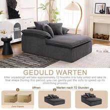 A 46cm High Reclining Sofa With A Clean, Frameless Design, Ideal For Reading. Featuring Wide Armrests, It Comes Fully Assembled. - Grey - View 4