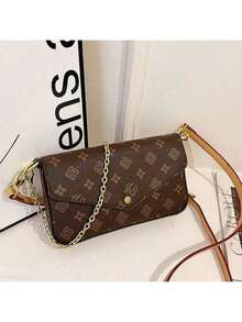 2026 New Summer Women Small Sling Bag With Chain Strap, Retro Baguette Crossbody Bag, Fashion Ladies Shoulder Bag - Cà phê nâu - Xem 8