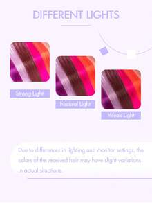 Rainbow-Colored Hair Clips With Real Human Hair Pieces, Featuring A Silky, Invisible Texture And Soft, Superior Quality. Available In 12 Colors, Equipped With Stable And Comfortable Hair Clips, And Easy To Install. Highly Cost-Effective And High-Quality Real Human Hair Pieces, Ideal For Stage Performances And Shows. - Multicolor - View 7