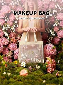 Dior 女士包袋、女士手提包、女士单肩包、白色网纱蝴蝶结手提包、单肩包、节日礼物 - 白色 - 查看 6