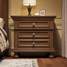 Fully Assembled Solid Wood Nightstand With 2 Storage Drawers, 26" Extra Large Traditional Bedside Cabinet For Bedroom - Nâu nhạt - Xem 3