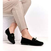 Mocassins de tecido preto com laço Aubrey - Preto - View 4