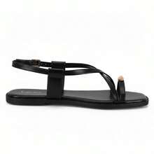 Beira Rio Flip-Flop Sandal With Buckle, Comfortable And Original - 黑色 - 查看 2