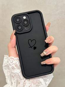 Heart Simple Love Soft Protective Phone Case Suitable Compatible With Iphone XR 11 12 13 14 Plus 15 Pro Max 16 17 Air Series, Full Coverage Design, Fully Covers Lens, Good Grip, Protection - Multicolor - View 3