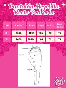 Pantalón Mezclilla Recto Pedrería Brillos Mom Jeans - Azul - Ver 3