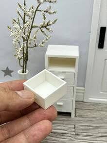 塑料娃娃屋四屉柜迷你储物柜家具，适用于模型屋装饰 - 4鬥櫃 - 查看 9