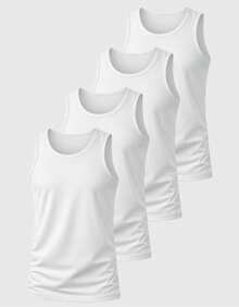 Kit 04 Men's Cotton Tank Top Shirt Comfortable Basic Plain - White - View 1