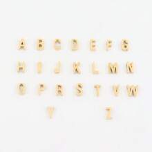 1件新款时尚手写字母金色不锈钢珠链手链，女士款 - 金黃色 - 查看 4