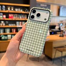 GIIPPA White Plaid Pattern Green & White Plaid Pattern 2-In-1 Phone Case, Compatible With Iphone 17, 16, 15, 14, 13, 12, 11 And PRO MAX Series Spring Gift - Green - View 2