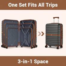 Suitcase 20 24 28 Inch Cabin Carry On Check In ABS PC Hard Shell Spinner Wheels Lock Small Medium Large Travel Luggage Set For Holiday Family - Dark Grey - View 9