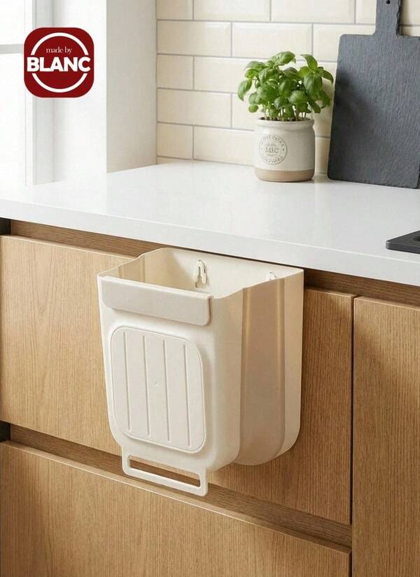 1pc Kitchen Trash Can Wall-Mounted Foldable Household Kitchen Waste Cupboard Door Special Storage Bucket Bathroom Storage Paper Basket, Home Decoration, Easter Gifts, Home Gifts, Room Decoration