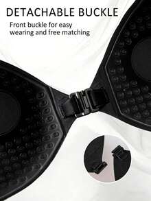 1 Pair Women's Adhesive Bra, Invisible Strapless Push-Up Bra, Breathable Self-Adhesive Backless Bra For Wedding, Party & Backless Dresses - Multicolor - View 3