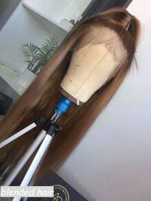 13x4 真人高清蕾丝前假发，真人发混纺，超贴合设计，预先拔毛，自然发际线，漂白发结，180% 密度，直发，超薄高清蕾丝前假发，8-36 英寸，棕色 - 棕色 - 查看 3