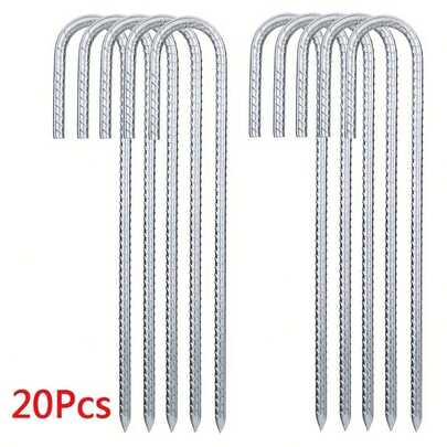 10/20X Galvanised Steel Ground Stakes Rebar Tent Pegs Garden Anchors- Heavy Duty