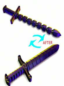 Espada flexible con articulaciones de gradiente de color multicolor impresa en 3D. Una espada, dos formas - extensible y flexible. Adecuada como regalo para Halloween, Navidad, Acción de Gracias, Día de los Inocentes y fiestas de cumpleaños - Multicolor - Ver 11
