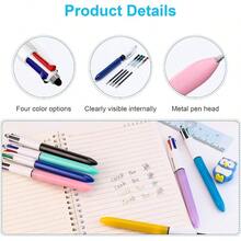 8 - Pack Multicolor Ballpoint Pens With Stylus Tip - 4 Colors In One Red, Blue, Black, Green 1.0mm Smooth Writing Planners - 8 - View 8