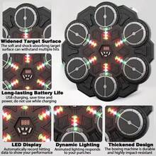 Objetivo de boxeo para niños, máquina de entrenamiento de boxeo inteligente Bluetooth con música mejorada, objetivo de boxeo montado en la pared, objetivo de boxeo inteligente para niños, equipo deportivo de entrenamiento sensorial de velocidad de reacción y ritmo, juguete antiestrés para niños - Multicolor - Ver 13