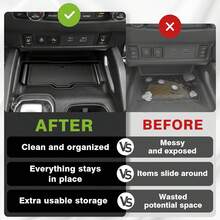 Compatible con Nissan Frontier 2022-2025 2026 Accesorios Organizador de ConCentral para Debajo de los Controles de Clima Bandeja - A - Ver 6